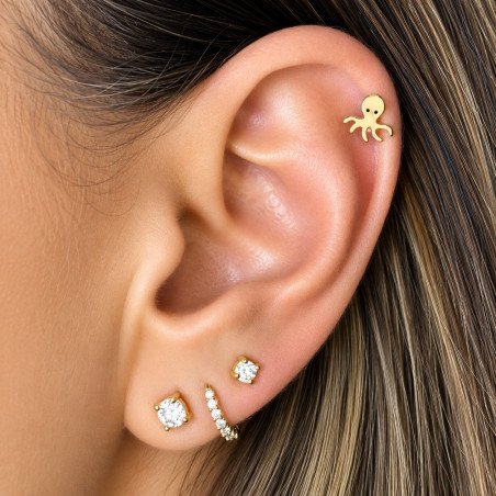 Piercing Labret Orelha - Polvo - 100% em Titânio  - 6ORE819