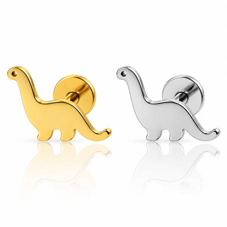 Piercing Labret Orelha - Dinossauro - 100% em Titânio  - 6ORE820