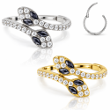 Piercing Luxo Hélix ou Conch - Argolinha Clicker em Titânio Natural - Serpente - 6ORE821