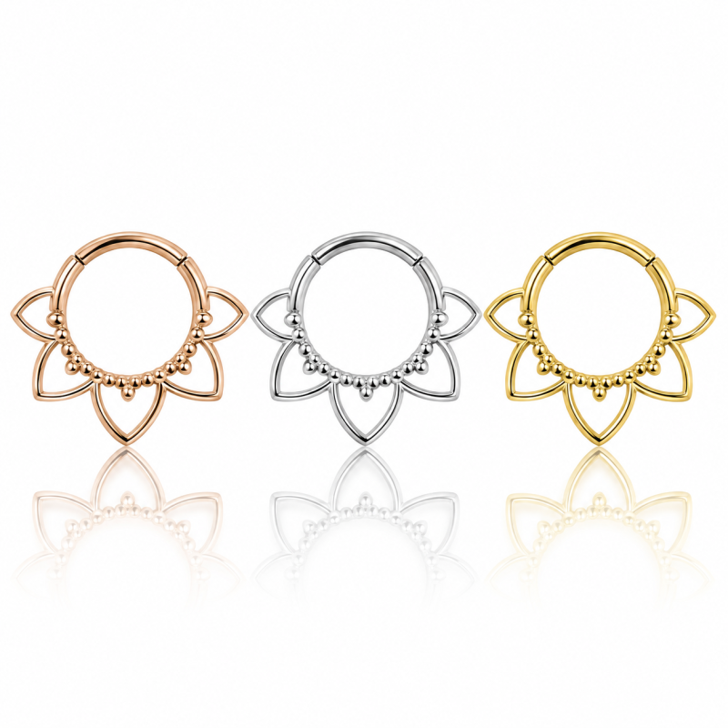Piercing Daith Argolinha Clicker Primavera - 100% em Aço Cirúrgico - 6ORE829