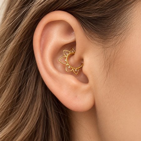 Piercing Daith Argolinha Clicker Primavera - 100% em Aço Cirúrgico - 6ORE829