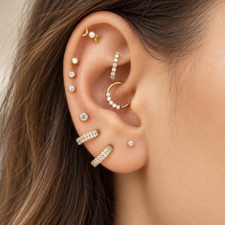 Piercing de Orelha Rook - Argolinha Ovalada Clicker em Aço Cirúrgico - 6ORE831
