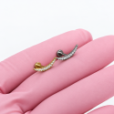 Piercing Labret de Orelha - Cluster Lua Longa Divina em Titânio com Zircônias - 6ORE834