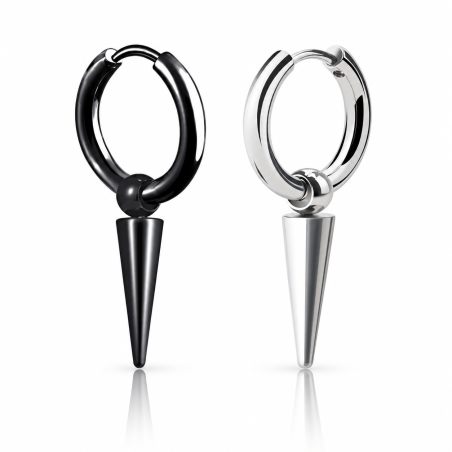 Brinco Solitário Clicker Hoop - Argolinha em Aço - 6ORE840