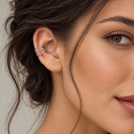 Piercing para Conch - Argolinha Clicker Tripla Lisa - 100% em Titânio - 6ORE844