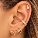 Piercing Labret de Orelha - Mãozinha Paz e Amor com Zircônias - 6ORE850