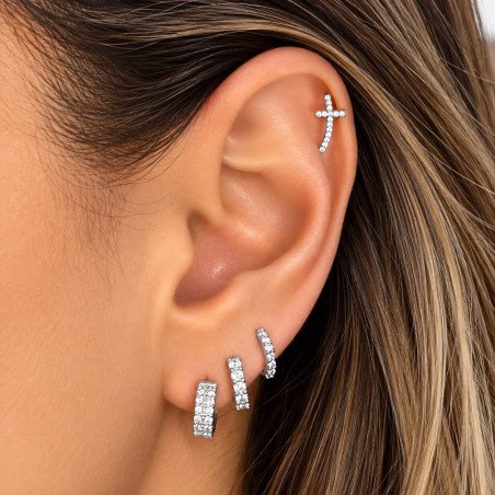 Piercing Labret em Titânio para Orelha - Cruz Anatômica - 6ORE851