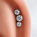 Piercing Labret Cluster em Aço Cirúrgico para Orelha - 6ORE854