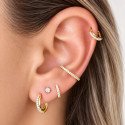 Piercing Hélix Argolinha Entrelaçada Clicker Cravejada - 100% Titânio - Natural ou PVD Gold - 6ORE862