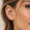Piercing Labret Marquise Invertido em Titânio - 3 Pedras de Zircônias - 6ORE868