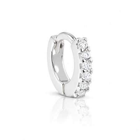 Piercing de Orelha Mini Argolinha em Prata com Zircônias - 6ORE871