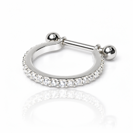 Piercing de Orelha Conch - Zircônias - Aço Cirúrgico e Prata 925 - 6ORE875