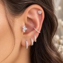 Piercing de Orelha Conch - Zircônias - Aço Cirúrgico e Prata 925 - 6ORE875
