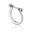 Piercing de Orelha Conch - Zircônias - Aço Cirúrgico e Prata 925 - 6ORE875