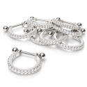 Piercing de Orelha Conch - Zircônias - Aço Cirúrgico e Prata 925 - 6ORE875