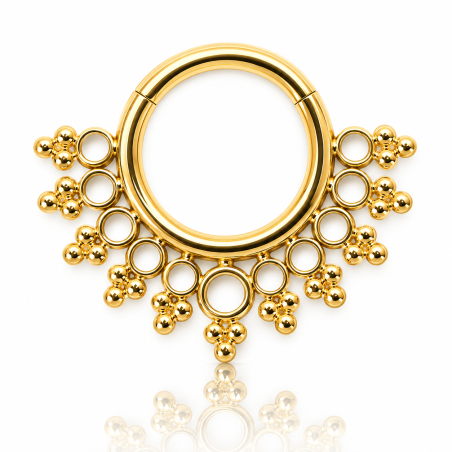 Piercing Daith Segmento Clicker com Leque Renda - 100% em Titânio  - 6ORE876