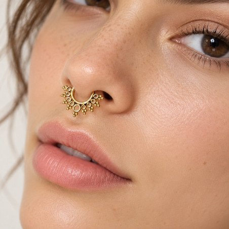 Piercing Daith Segmento Clicker com Leque Renda - 100% em Titânio  - 6ORE876