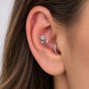 Piercing Labret em Titânio - Linha Luxo - Flor com Caule - 6ORE884