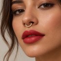 Piercing Daith ou Septo - Argolinha Clicker com Zircônias - Aço Cirúrgico - 6ORE889