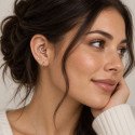 Piercing Daith ou Septo - Argolinha Clicker com Zircônias - Aço Cirúrgico - 6ORE889