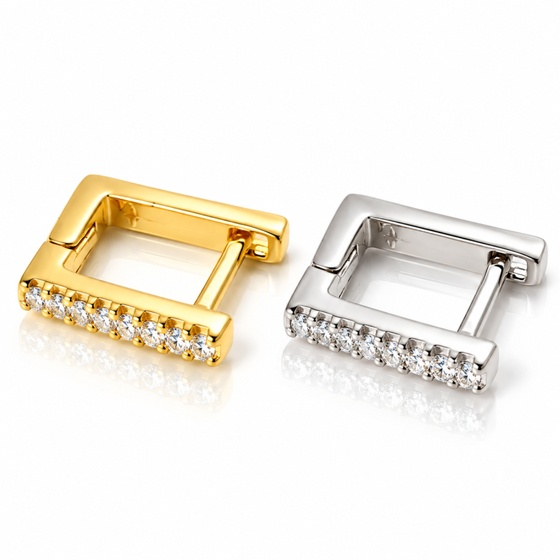 Piercing de Orelha - Argola Clicker Cravejada Hélix - 6ORE892