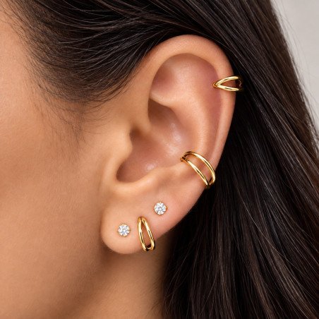 Piercing Hélix ou Conch Argolinha Clicker Dupla - 100% em Titânio PVD Gold - 6ORE894
