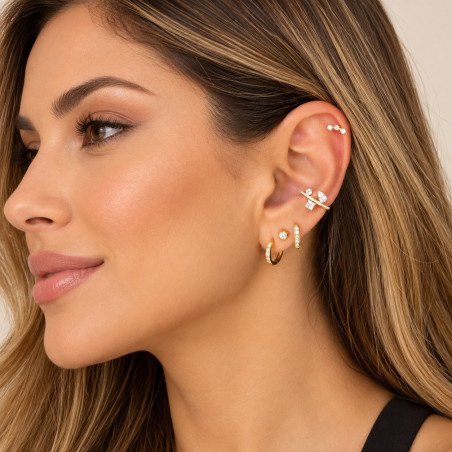 Piercing para Conch Multi Zircônias Cravejado - 100% em Titânio - 6ORE897