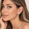 Piercing Labret de Orelha - Cluster Pêndulo com Correntes em Titânio com Cristais - 6ORE899