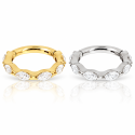 Piercing Luxo Hélix ou Conch - Argolinha Clicker em Titânio com Zircônias -6ORE900