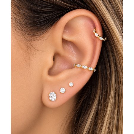 Piercing Luxo Hélix ou Conch - Argolinha Clicker em Titânio com Zircônias -6ORE900