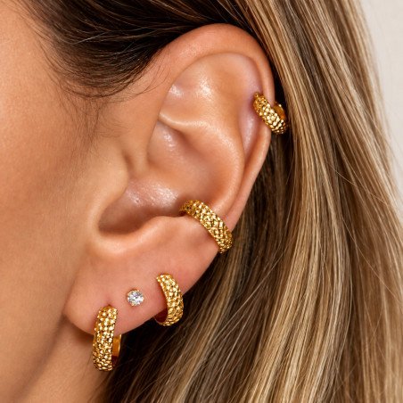 Piercing Orelha Argola Grossa Martelada - 100% em Titânio - 6ORE919