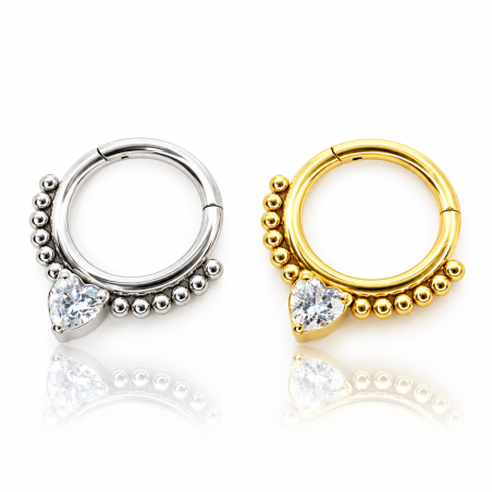 Piercing para Daith ou Septo - Argolinha Clicker Indiano - Aço Cirúrgico - 6ORE924