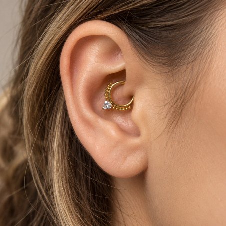 Piercing para Daith ou Septo - Argolinha Clicker Indiano - Aço Cirúrgico - 6ORE924