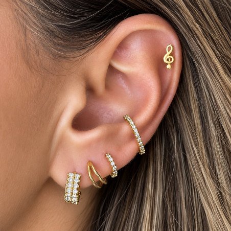 Piercing para Orelha - Clave se Sol em Prata 925 - 6ORE928