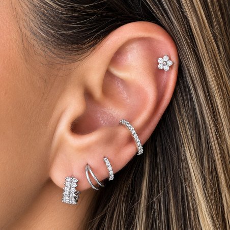 Piercing de Orelha - Labret Flores - Titânio - 6ORE931