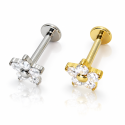 Piercing de Orelha - Labret Flores - Titânio - 6ORE931