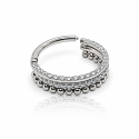 Piercing  Conch ou Hélix Argolinha Clicker Luxuosa Cravejada - 100% em Titânio - 6ORE940