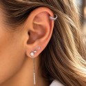 Piercing  Conch ou Hélix Argolinha Clicker Luxuosa Cravejada - 100% em Titânio - 6ORE940