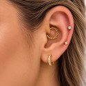 Piercing para Daith ou Septo - Argolinha Clicker com Correntes - Aço Cirúrgico - 6ORE948