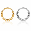 Piercing para Daith ou Septo - Argolinha Clicker com Bolinhas - Aço Cirúrgico - 6ORE949