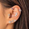 Piercing de Orelha - Labret Flores - Titânio - 6ORE950