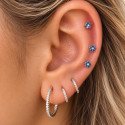 Piercing de Orelha - Labret Flores - Titânio - 6ORE950