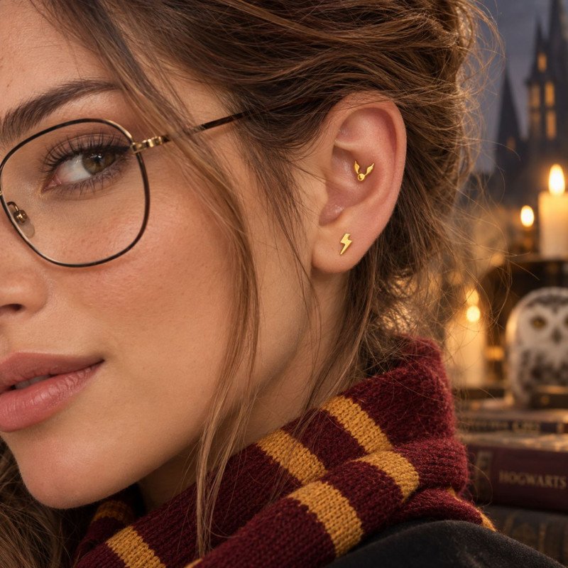 Piercing para Orelha - Mini Raio - Coleção Harry Potter - Titânio - 6ORE971