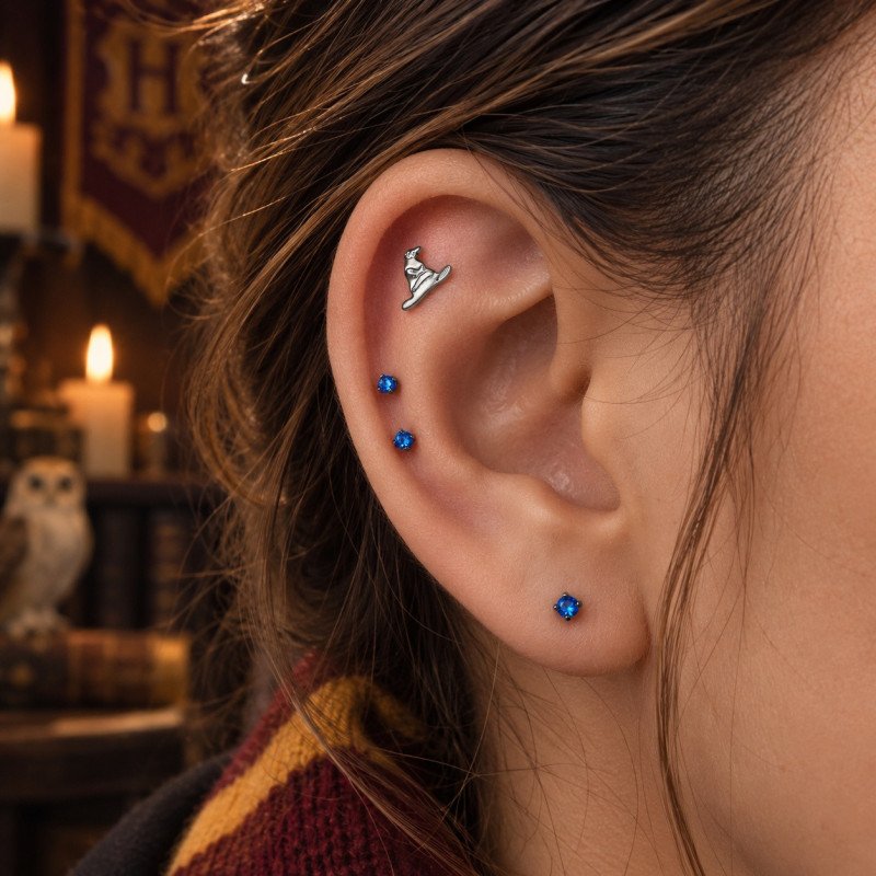 Piercing para Orelha - Chapéu Seletor - Coleção Harry Potter - Titânio - 6ORE975