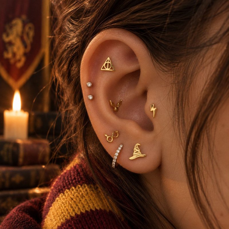 Piercing para Orelha - Chapéu Seletor - Coleção Harry Potter - Titânio - 6ORE975