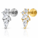 Piercing Labret Marroquina Navel com Zircônias em Titânio - 6ORE976