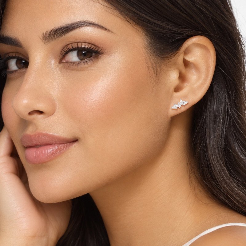 Piercing Labret Marroquina Square com Zircônias em Titânio - 6ORE977