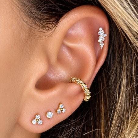 Piercing Labret Marroquina Square com Zircônias em Titânio - 6ORE977