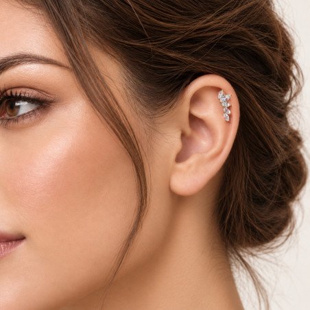 Piercing  Labret Cluster Elipse de Zircônias em Titânio - 6ORE980