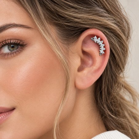 Piercing  Labret Cluster 5 Navel com Zircônias em Titânio - 6ORE983